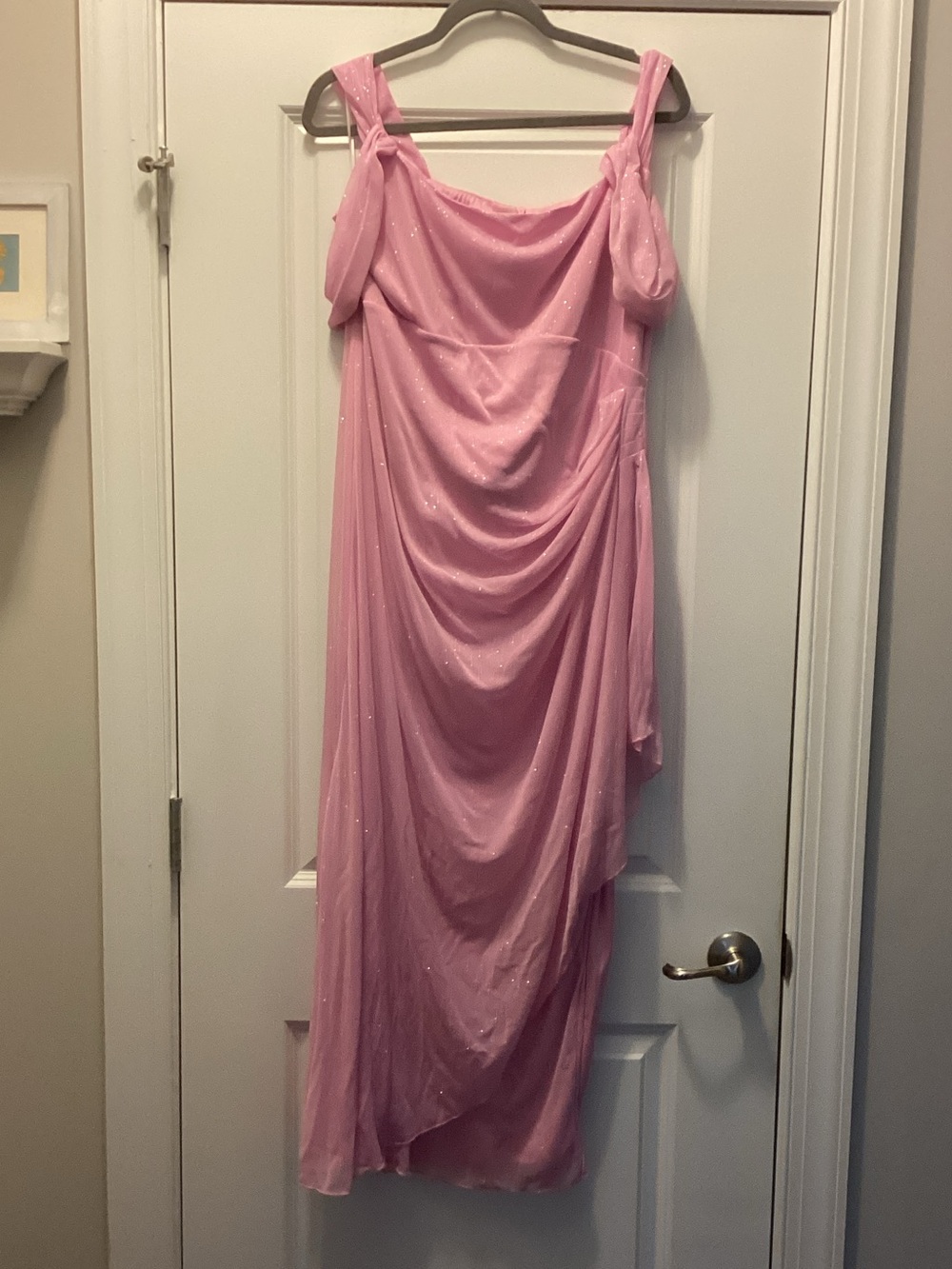 Pink Draped Maxi Dress - Elegant Evening Gown